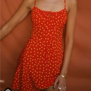 Realisation Par Inez Red and Yellow Polka Dot Dress
